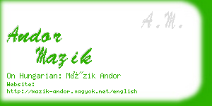 andor mazik business card